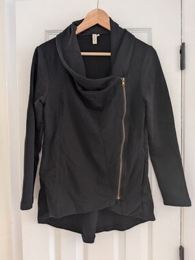 My Beloved Women's Black Side Zip Crew Neck Sweater Size Medium With Pockets